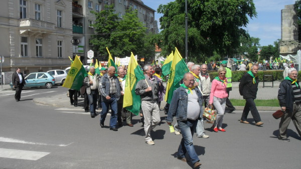 Protest działkowców w Zielonej Górze